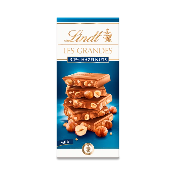 Lindt Chocolate Les Grandes Hazelnut Milk 150G