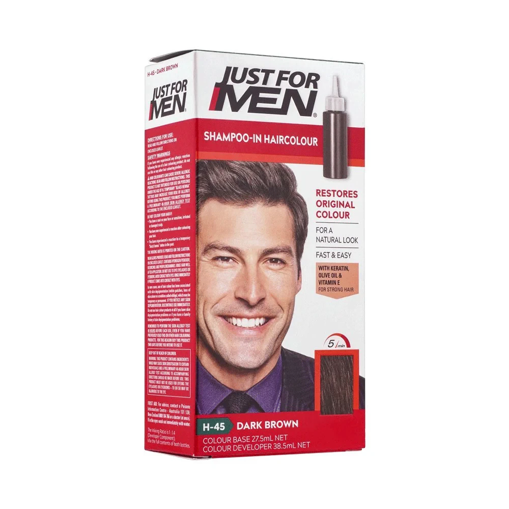 Just For Men Color Hair H-45 Dark Brown Black