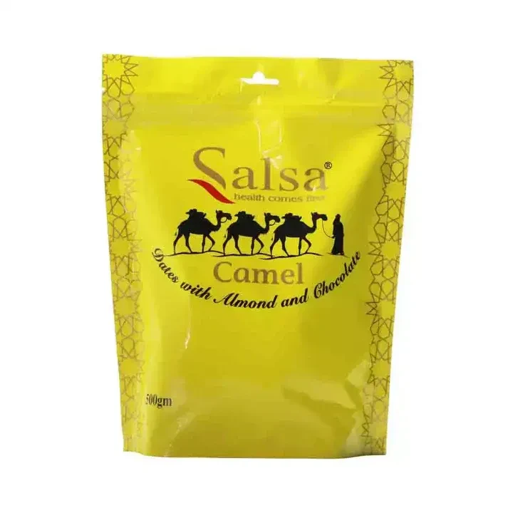 Salsa Dates With Almond & Chocolate Yellow And Brown Pouch 500G