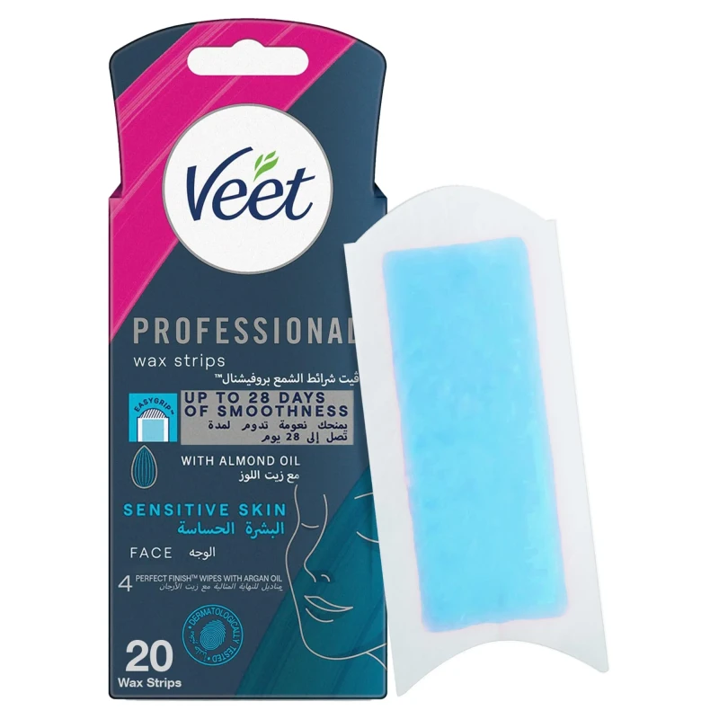 Veet Facial Wax Strips Easy Gel 8P Blue