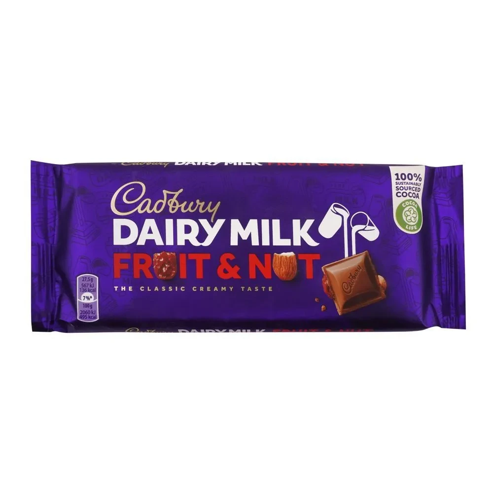 Cadbury Dairy Milk Chocolate Fruit And Nut 110G