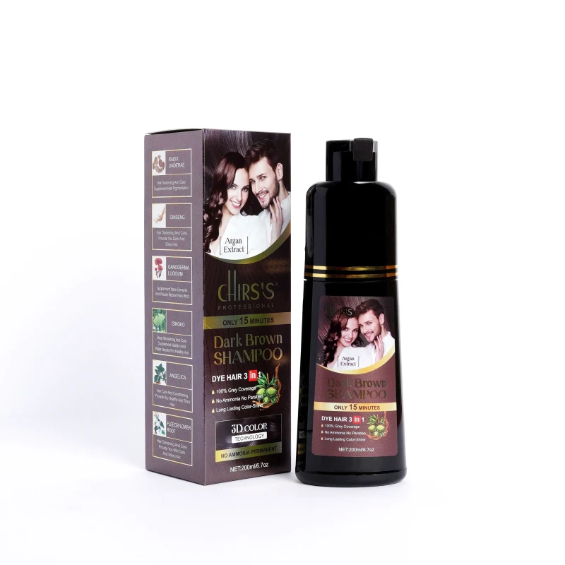 Chirs's Hair Color Shampoo Men Dark Brown 200ML