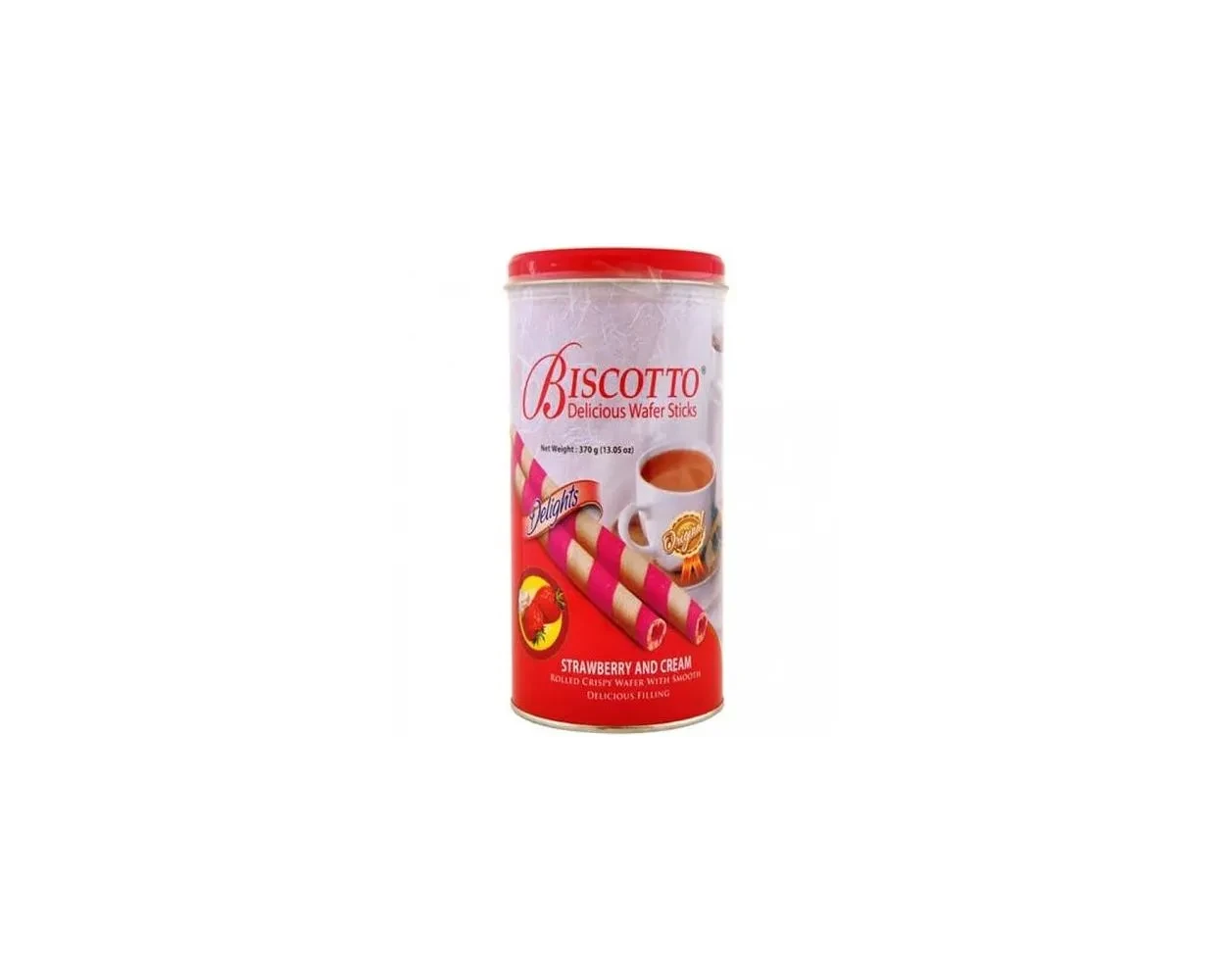 Biscotto Wafer Rolls Strawberry And Cream 370G