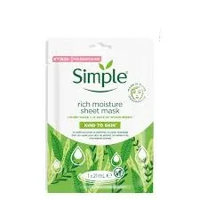 Simple Sheet Mask Rich Moisture Kind To Skin