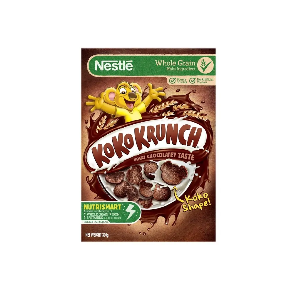 Nestle Koko Krunch Whole Grain Chocolate Flavored Wheat Curls 300G