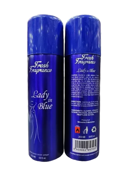 Fresh Fragrance Deodorant Body Spray Lady in Blue 200ML