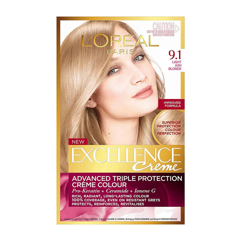 Loreal Excellence Hair Color 9.1 Light Ash Blonde