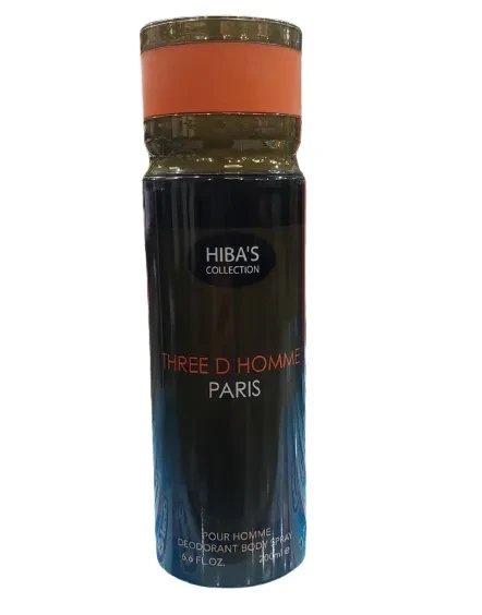 Hiba's Collection Deodorant Body Spray Three D Homme 200ML