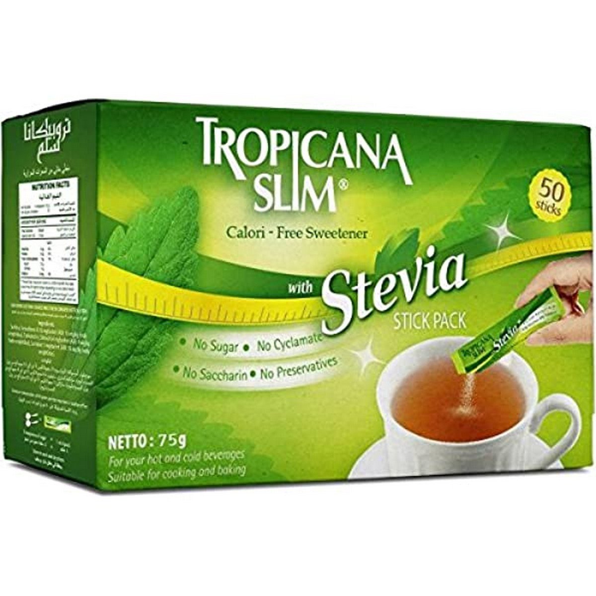 Tropicana Slim Stevia Sweetener Diet Sticks 50S