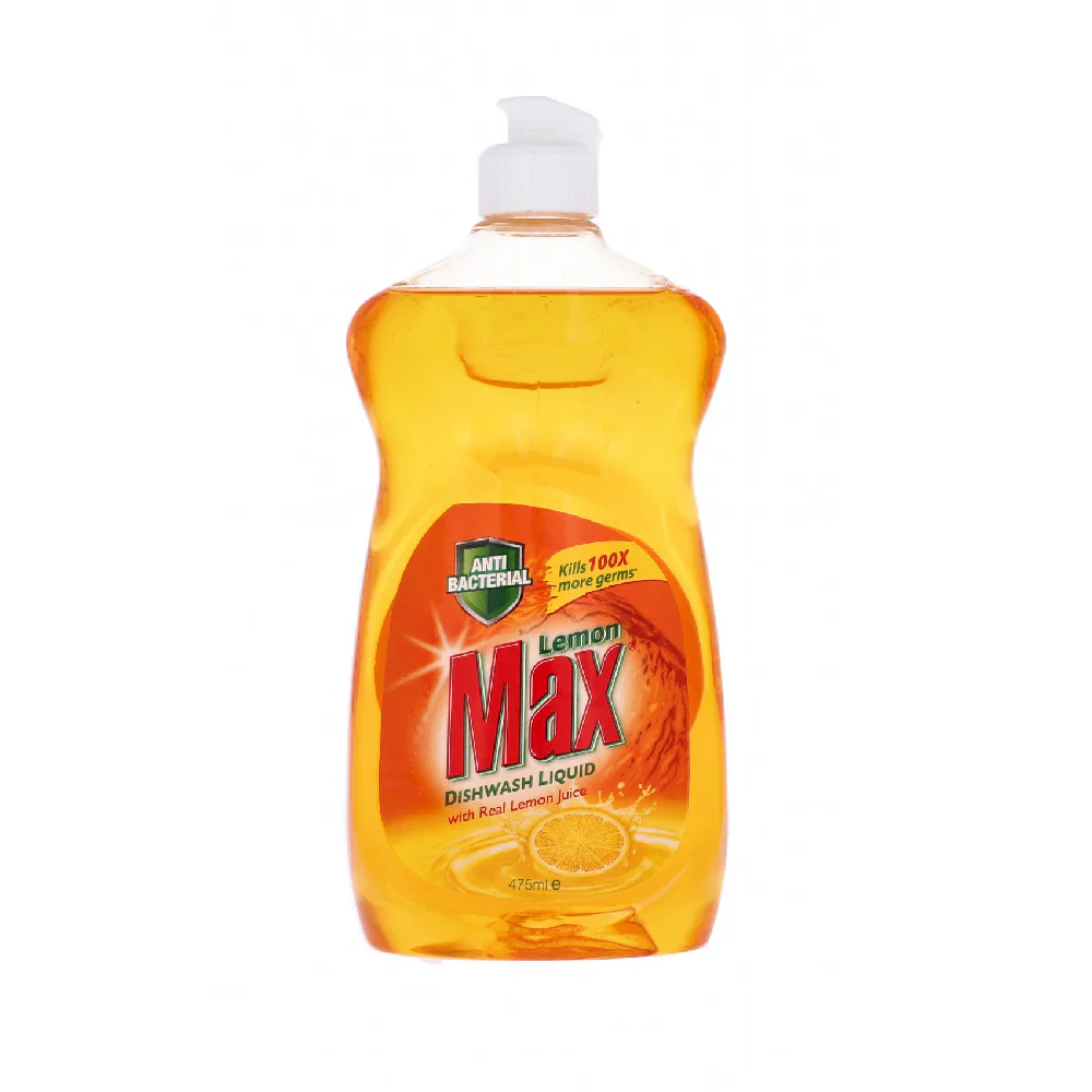 Lemon Max Dishwash Liquid Yellow Anti Bactor 475ML