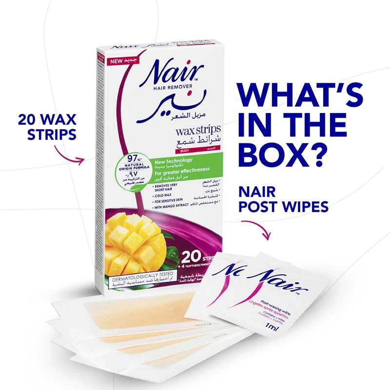 Nair Hair Removal Cold Wax Strips Mango 20S