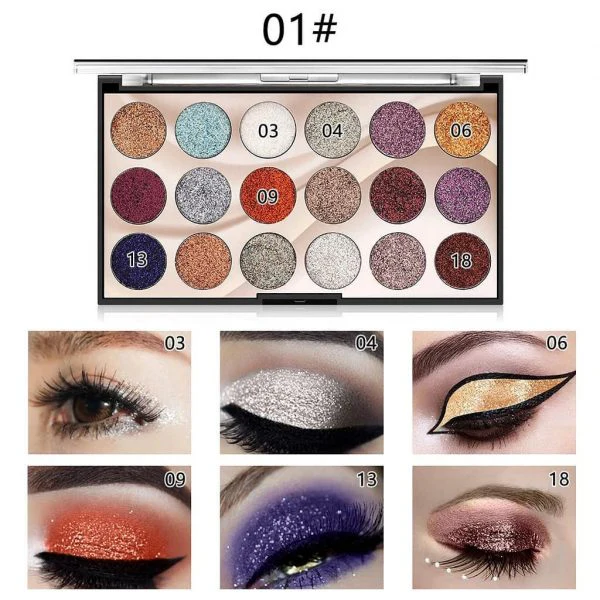 Miss Rose Eyeshadow Kit Glitter 15 Colors 01