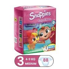 Snappies Baby Diapers M-3 88P