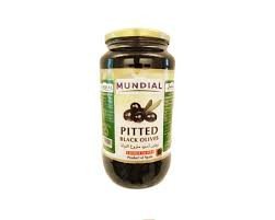 Mundial Olive Black Pitted 230G