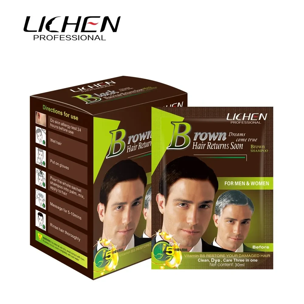 Lichen Color Shampoo Sachet Light Brown 20ML