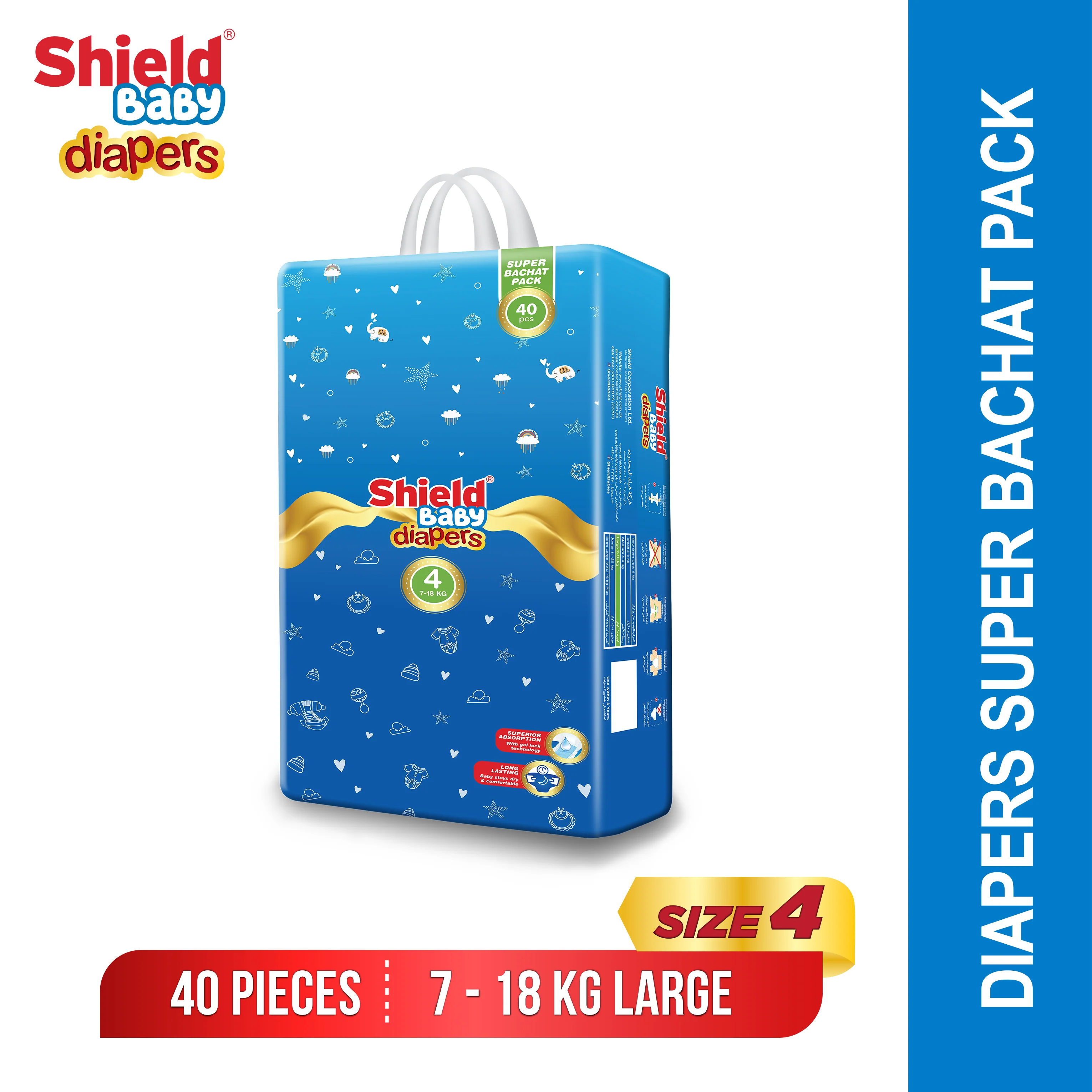 Shield Diapers 4-L 40P