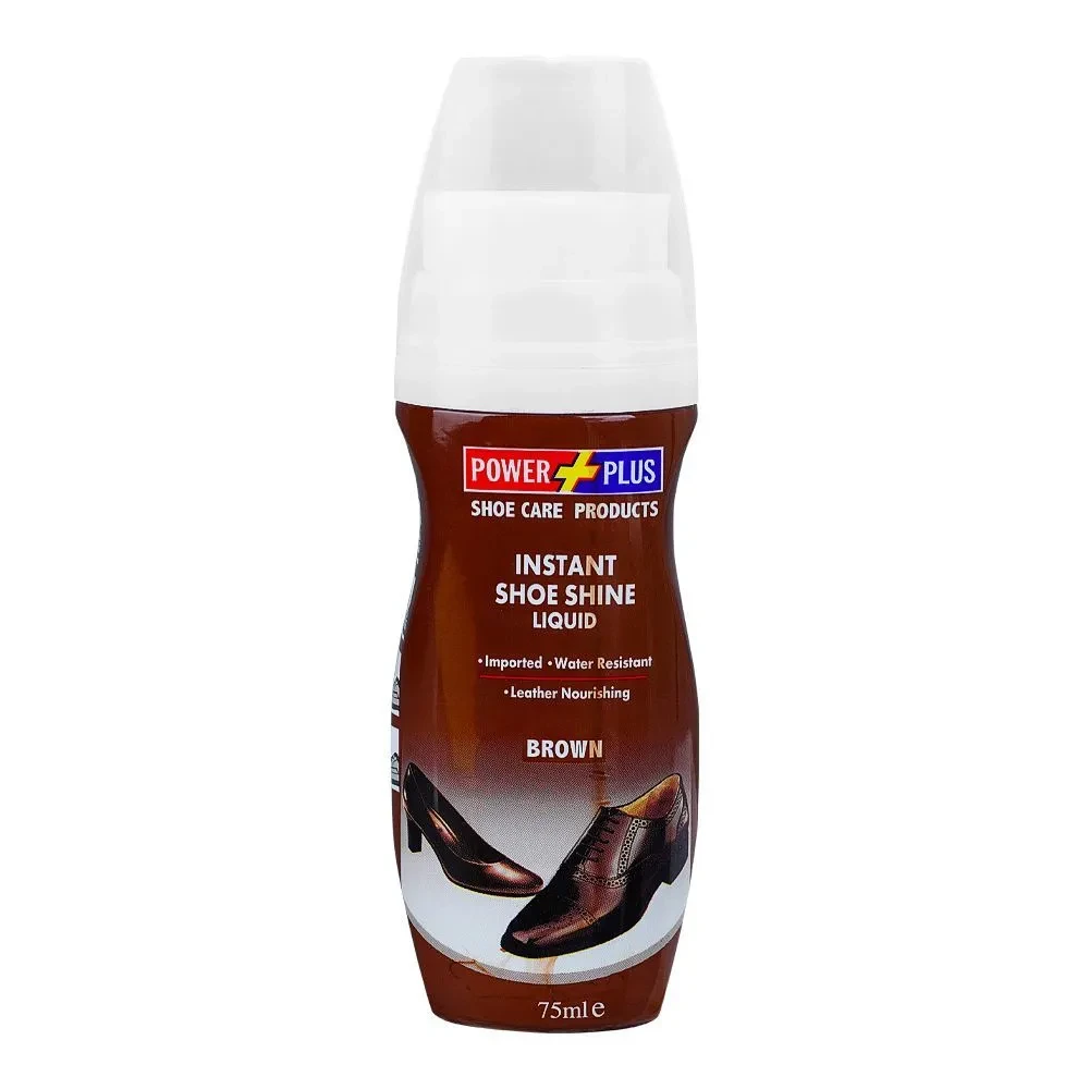 Power Plus Shoe Liquid Polish Brown 75ML