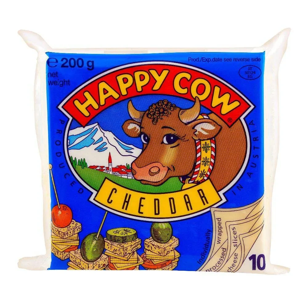 Happy Cow Cheese Slices Cheddar 200G