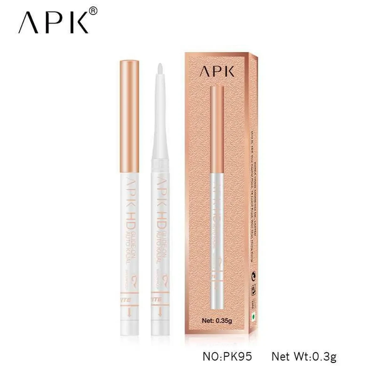 Apk Kajal Eyeliner Pencil Pure White Water Proof