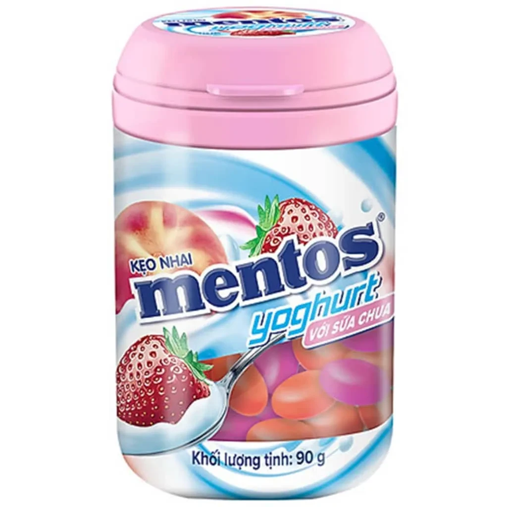 Mentos Gum Tub Strawberry Yogurt 90G